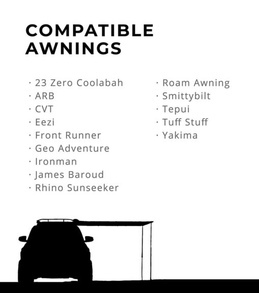Compatible Awnings List for ARB Mounting Brackets